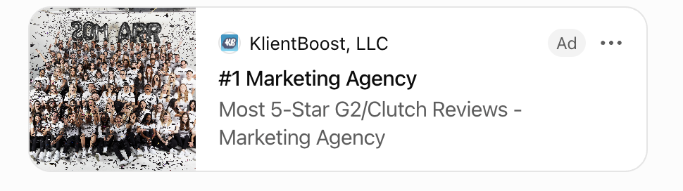 KlientBoost sponsored ad inside ChatGPT