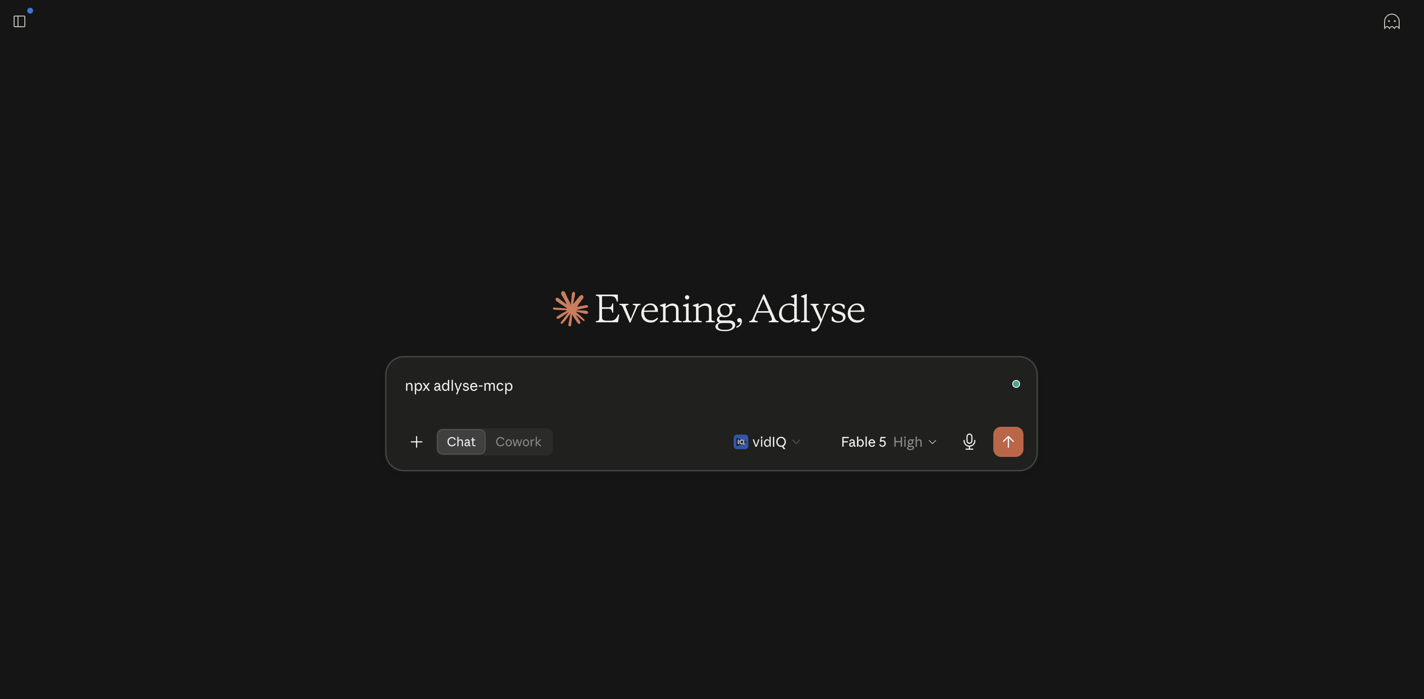 Running npx adlyse-mcp inside an AI chat client